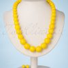 50s Natalie Bead Necklace Set in Yellow