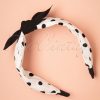 50s Ezekiel Polkadot Headband in White