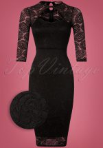 50s Georgia Lace Dress in Black