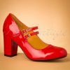 60s Golden Years Lacquer Pumps in Lipstick Red