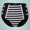 50s Joelle Stripes Bikini Pants in Black and White