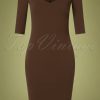 50s Kinsley Pencil Dress in Rocky Road Brown