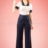 40s Stay Awhile Trousers in Navy