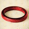 TopVintage Exclusive ~ 20s Fedora Midi Glitter Bangle in Red