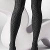 60s Leopard Tights in Dark Grey