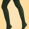 60s Opaque Tights in Forest Green