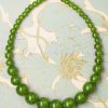 TopVintage Exclusive ~ 20s Glitter Beaded Necklace in Leaf Green