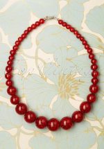 TopVintage Exclusive ~ 20s Glitter Beaded Necklace in Red