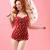 50s Classic Polkadot One Piece Swimsuit in Red and White