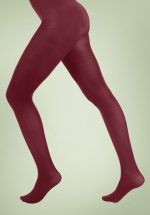 60s Opaque Tights in Burgundy
