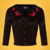 50s Charlene Cherries Cardigan in Black