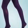 60s Opaque Tights in Purple