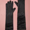 50s Sophia Black Satin Gloves