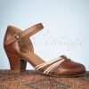 60s Fedora Leather Pumps in Brandy