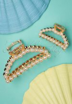 Pearly Hair Clip Set in Gold