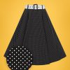 50s Clair Mini Polka Dot Swing Skirt in Black and White