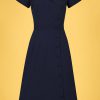 50s Cherilynn Plain Swing Dress in Navy