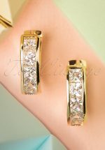 50s Crystal Earrings in Gold