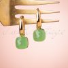 50s Cushion Cut Earrings in Pacific Green