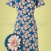 60s Sabrina Floral Dress in Blue