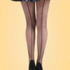 50s Seamed Fishnet Tights in Black