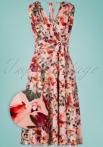 50s Jane Parrot Midi Dress in Pink