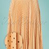 50s Aubrey Pleated Pin Dot Skirt in Apricot