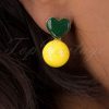 50s Laima Studs in Yellow and Green