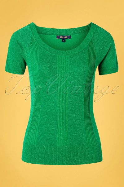 60s Boatneck Lapis Top in Very Green