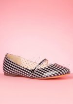50s Secret Gingham Flats in Black and White