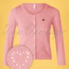 60s Logo Short Roundneck Cardigan in Rose Heart Anchor