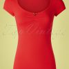 50s Logo Feminine Short Sleeve Top in Red