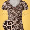 50s Wild Rose Shirt in Leopard