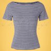 60s Sally Striped Top in Navy and White