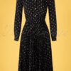 50s Penelope Polkadot Pleated Shirt Dress in Black