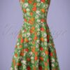 60s Saga Vallmo Dress in Green and Orange